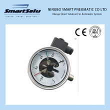 100mm Electric Contact Pressure Gauge -1~0bar Stainless Steel Case and Stainless Steel Connection Silicon Oil Filled